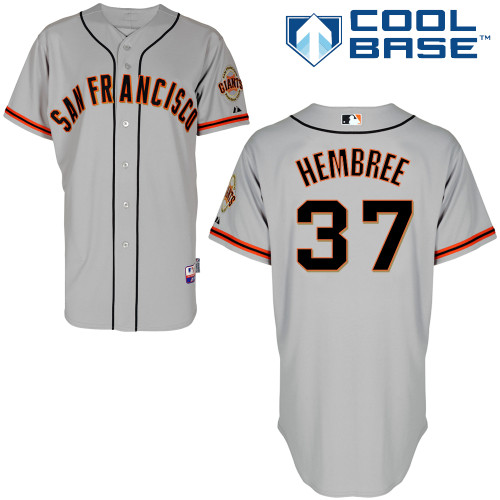 Heath Hembree #37 Youth Baseball Jersey-San Francisco Giants Authentic Road 1 Gray Cool Base MLB Jersey